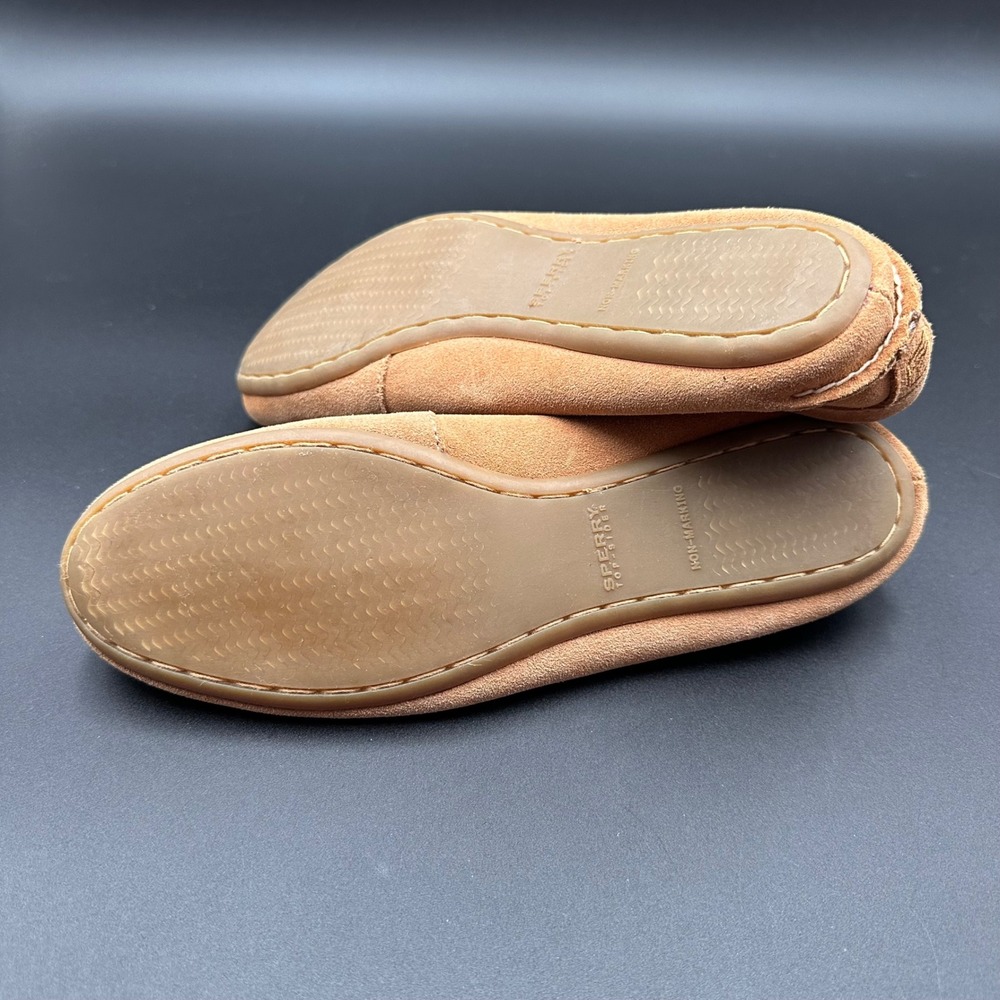 Sperry Top-Sider Womens Tan Suede Leather Bow Accent Moccasin Slippers Size 8M - Picture 8 of 8